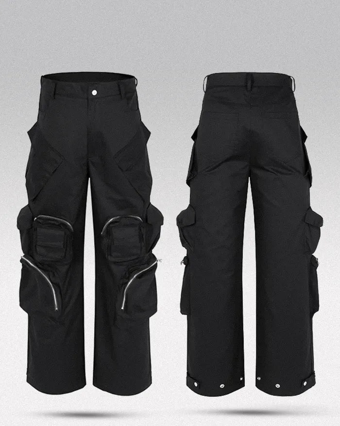 Black cargo pants y2k ’Kamago’ - TECHWEAR STORM™