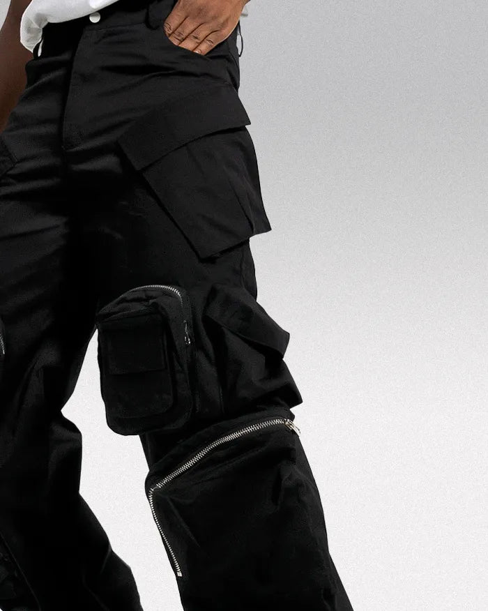 Black cargo pants y2k ’Kamago’ - TECHWEAR STORM™