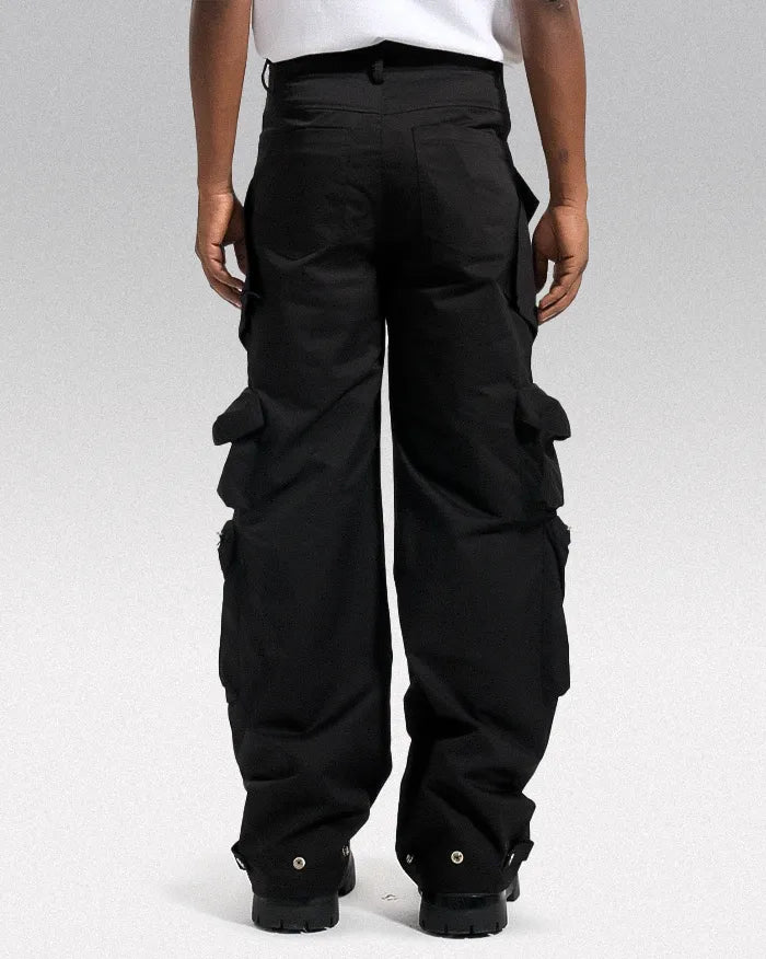 Black cargo pants y2k ’Kamago’ - TECHWEAR STORM™