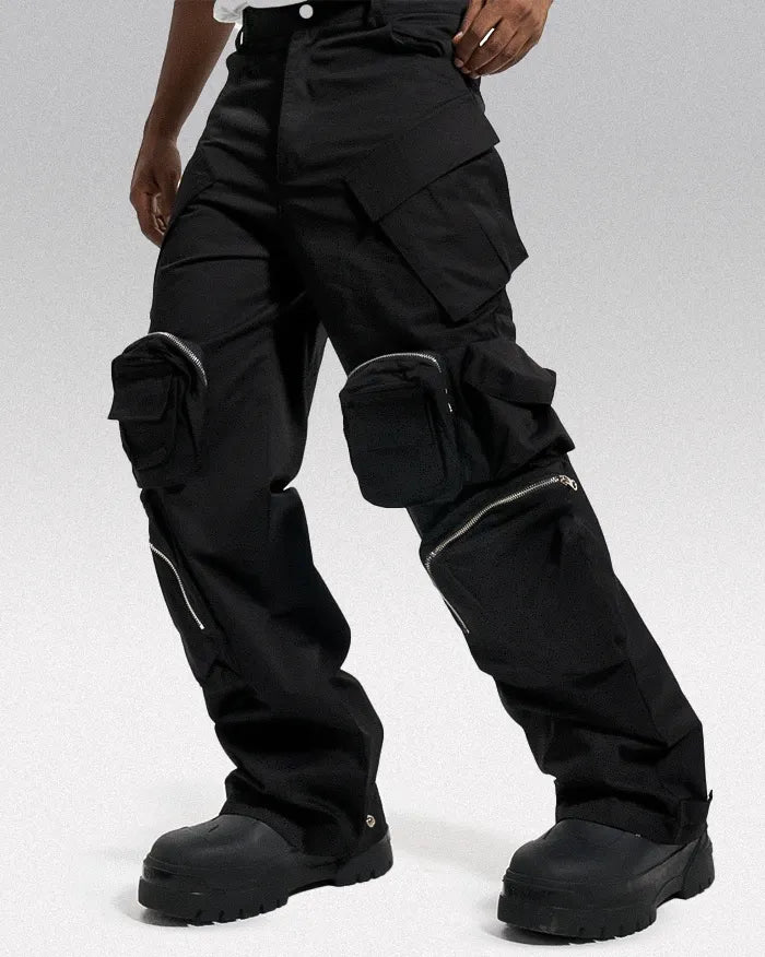 Black cargo pants y2k ’Kamago’ - TECHWEAR STORM™