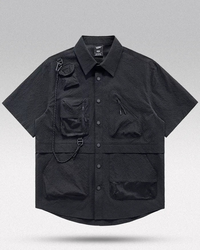 Black Cargo Shirt ’Kazushi’ - TECHWEAR STORM™