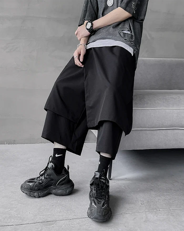 Black japanese hakama pants ’Sabae’ - TECHWEAR STORM™