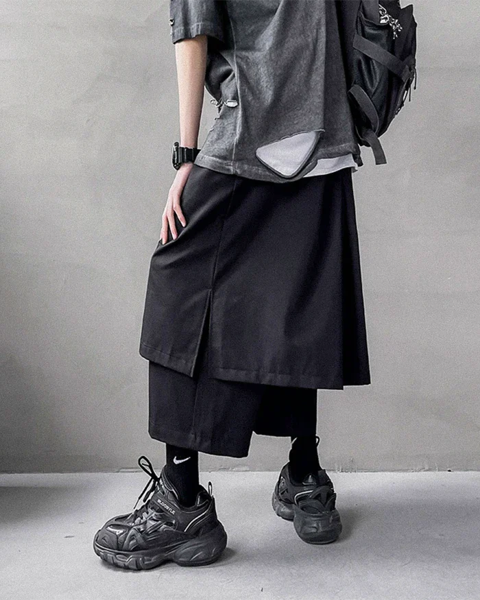 Black japanese hakama pants ’Sabae’ - TECHWEAR STORM™