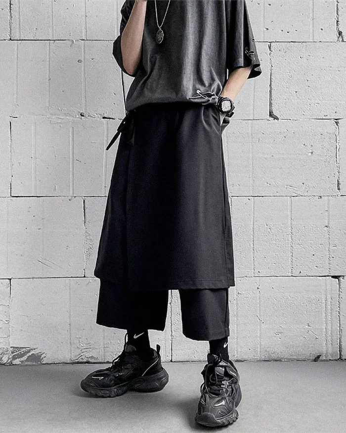 Black japanese hakama pants ’Sabae’ - TECHWEAR STORM™