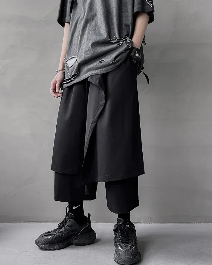 Black japanese hakama pants ’Sabae’ - TECHWEAR STORM™