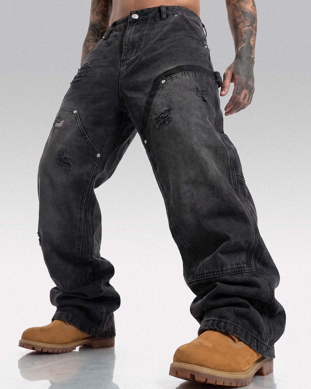 Black jeans y2k ’Komatsu’ - S