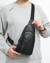 Black leather crossbody bag ’Zuru’ - TECHWEAR STORM™