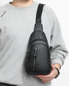 Black leather crossbody bag ’Zuru’ - TECHWEAR STORM™