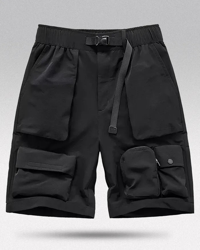 Black nylon cargo shorts ’Togane’ - TECHWEAR STORM™