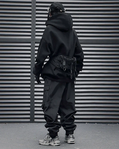 Black oversized hoodie ’Kasaki’ - TECHWEAR STORM™