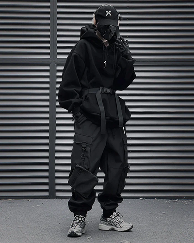 Black oversized hoodie ’Kasaki’ - TECHWEAR STORM™