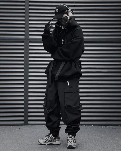 Black oversized hoodie ’Kasaki’ - TECHWEAR STORM™