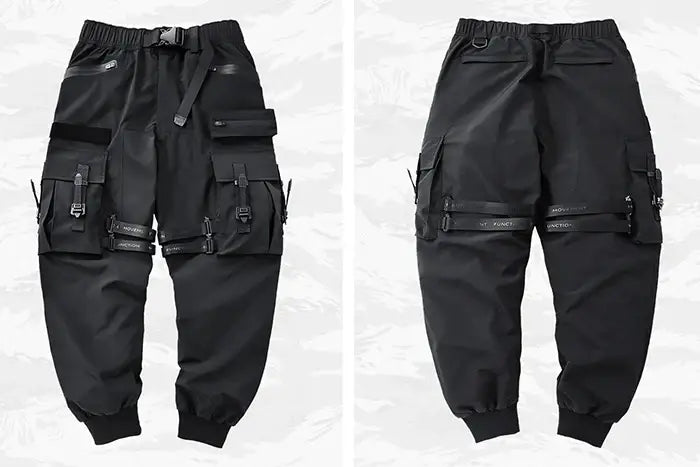 Black pants with straps "Shunsui" back and front