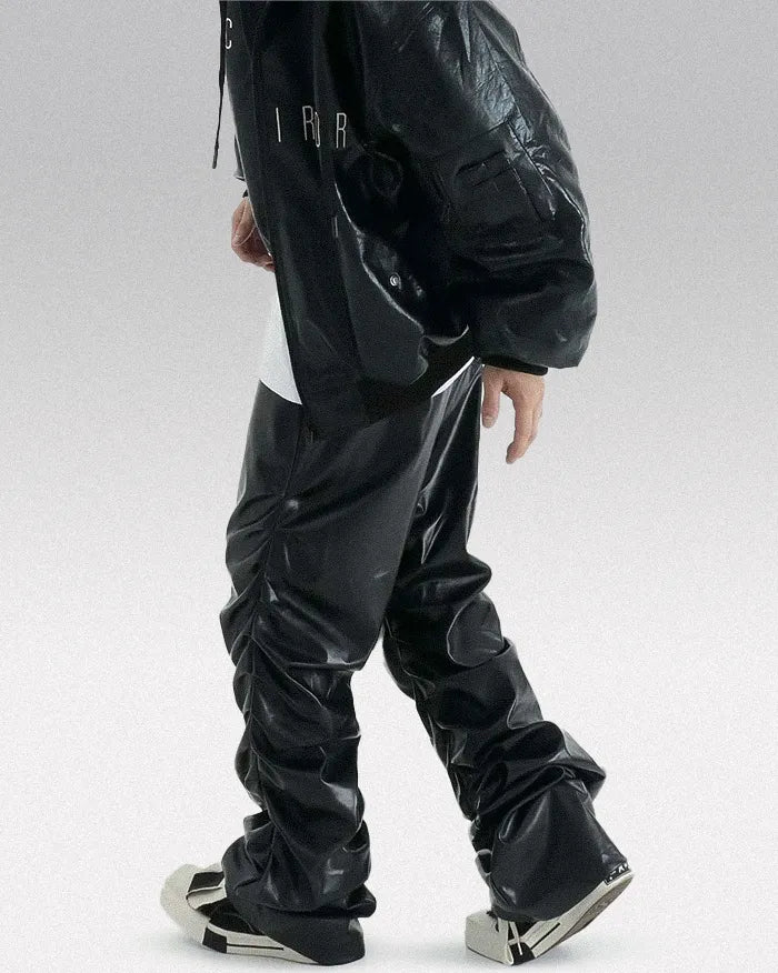 Black pu leather pants ’Saga’ - TECHWEAR STORM™