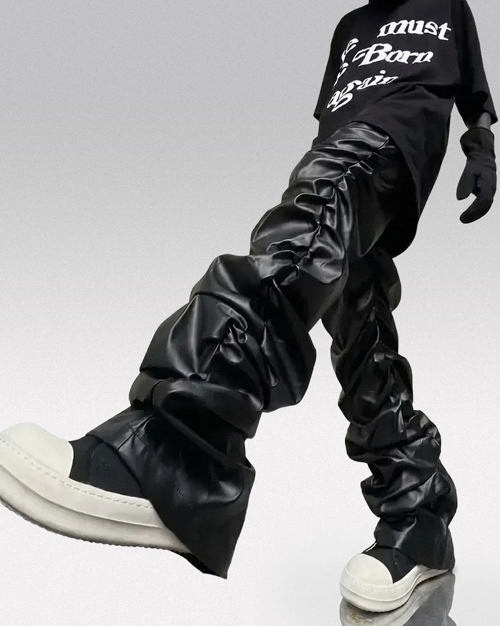 Black pu leather pants ’Saga’