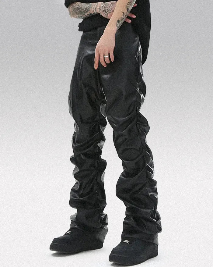 Black pu leather pants ’Saga’ - TECHWEAR STORM™