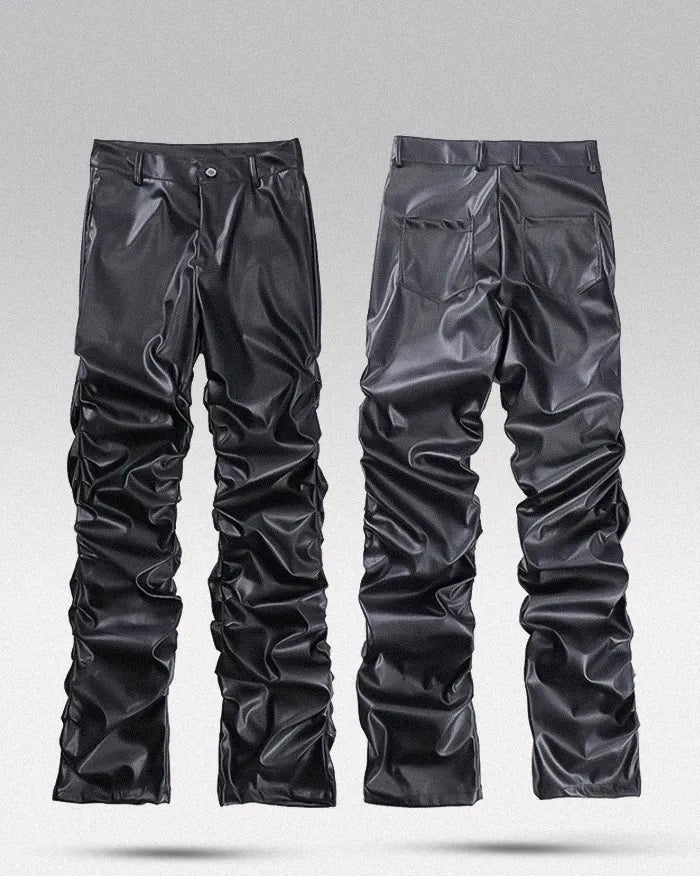 Black pu leather pants ’Saga’ - TECHWEAR STORM™