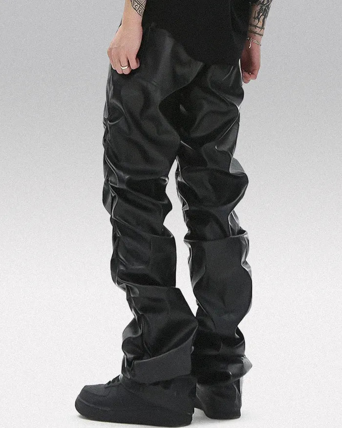 Black pu leather pants ’Saga’ - TECHWEAR STORM™