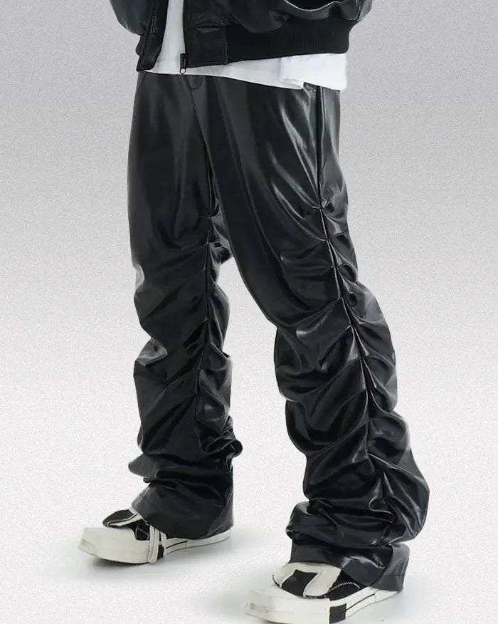 Black pu leather pants ’Saga’ - TECHWEAR STORM™