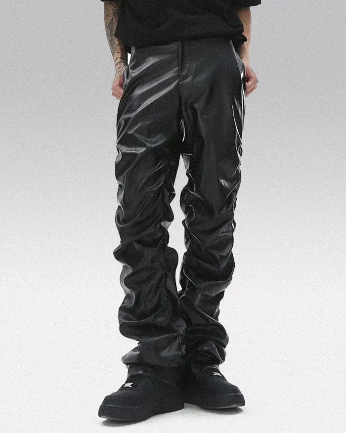 Black pu leather pants ’Saga’ - TECHWEAR STORM™