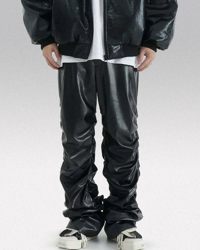 Black pu leather pants ’Saga’ - TECHWEAR STORM™