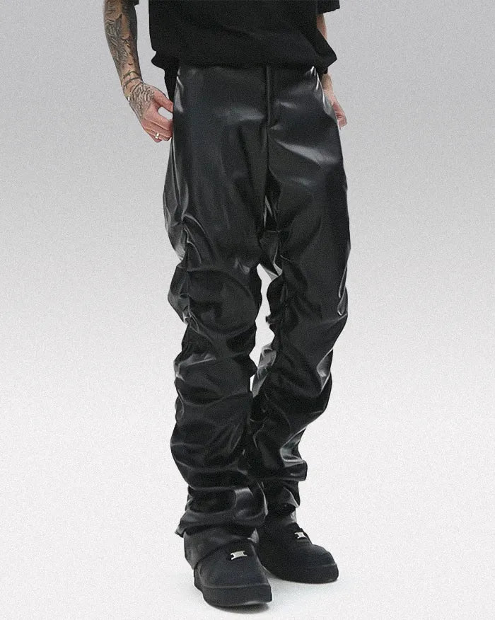 Black pu leather pants ’Saga’ - TECHWEAR STORM™