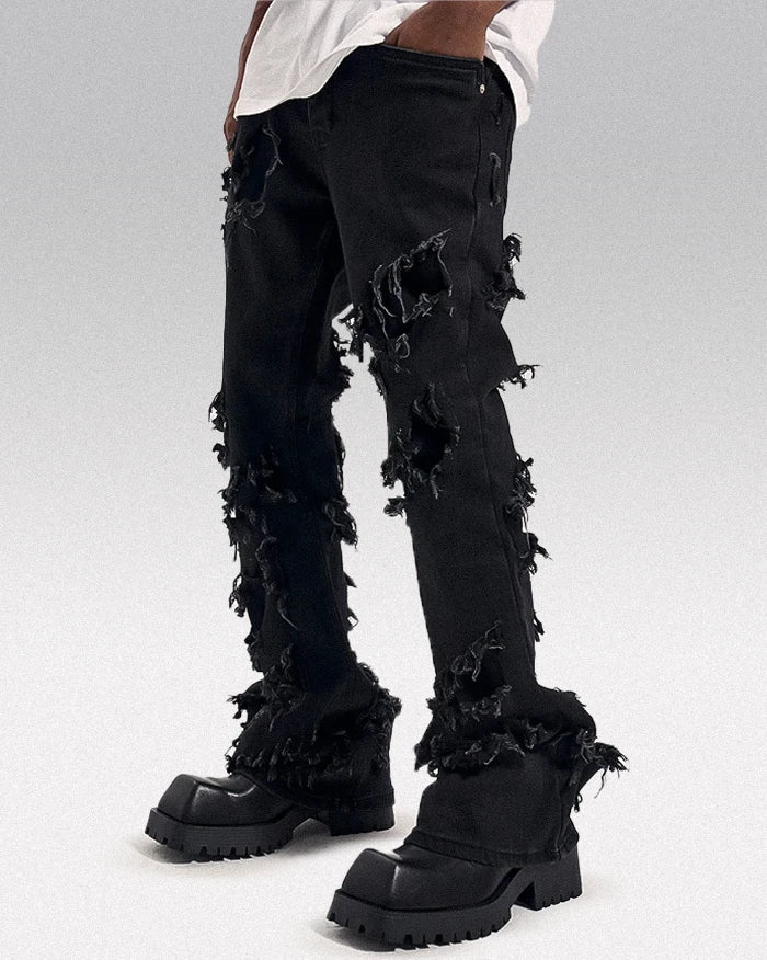 Black ripped jeans ’Hira’ - TECHWEAR STORM™