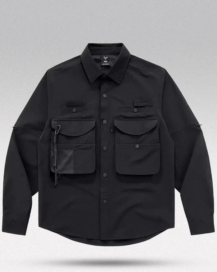 Black tactical long sleeve shirt ’Shimizu’ - TECHWEAR STORM™