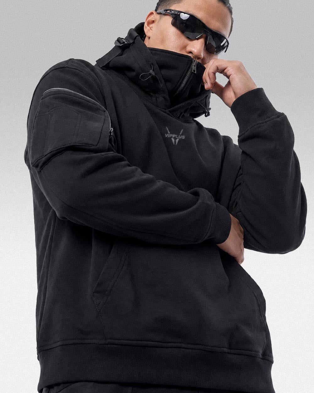 Black techwear hoodie ’Gahara’ - M