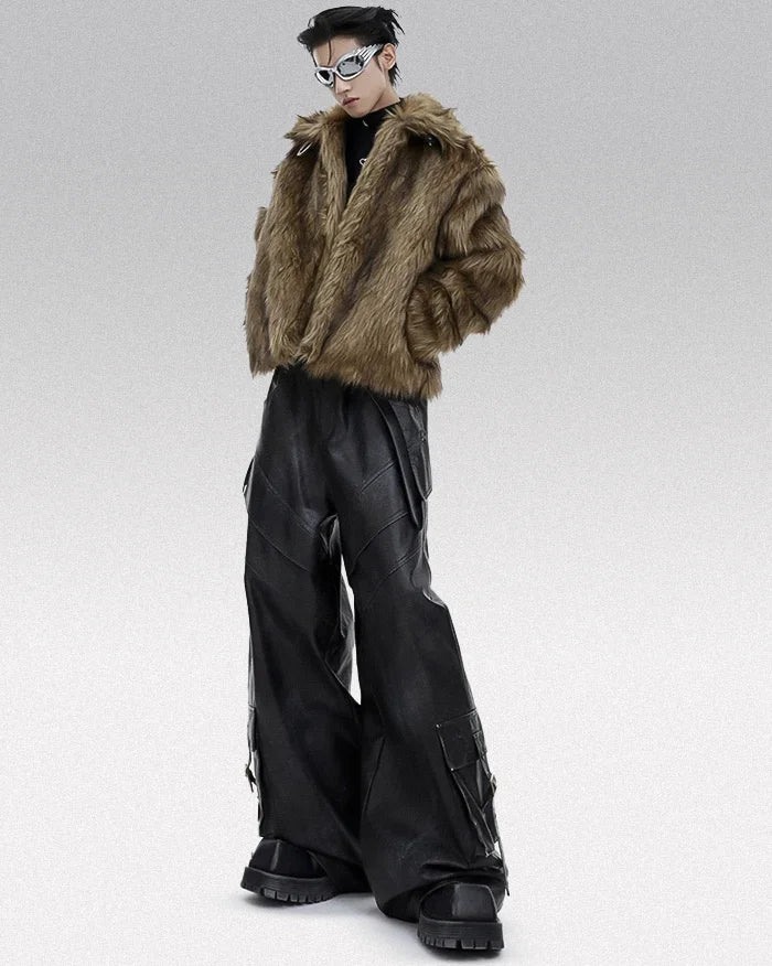 man wearing the Black y2k pants "Suka"