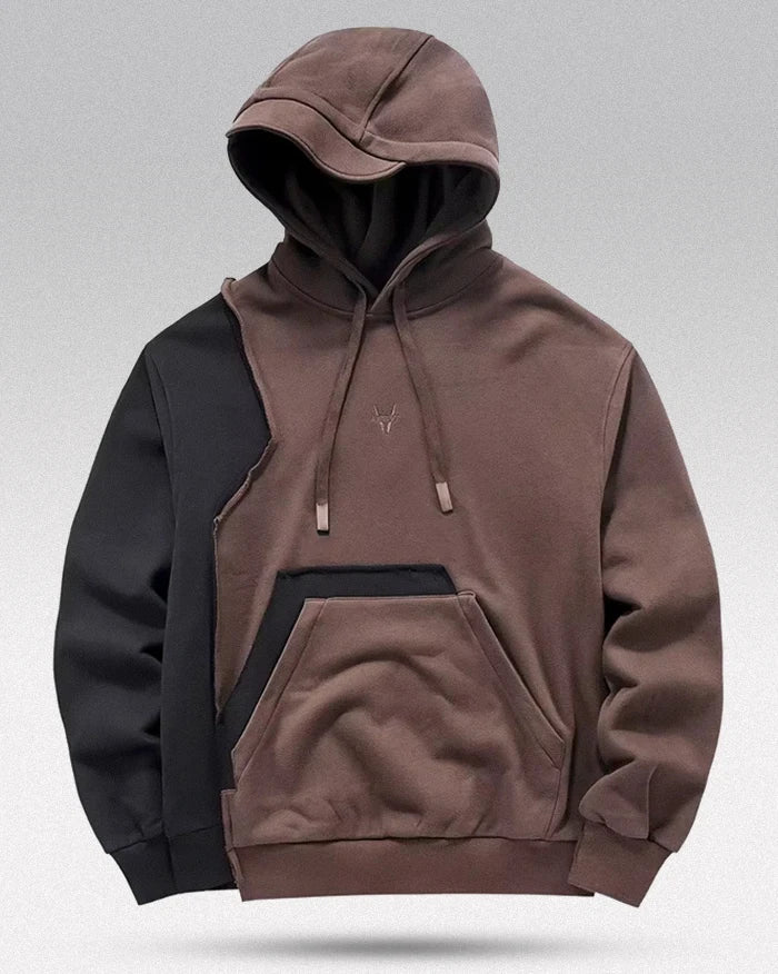 Brown black hoodie ’Magata’ - TECHWEAR STORM™