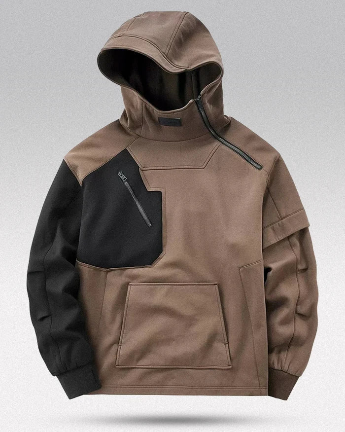 Brown hoodie ’Kakami’ - TECHWEAR STORM™