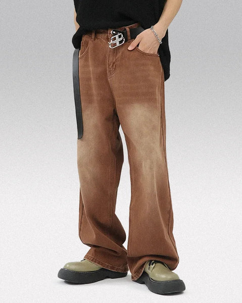 パンツ archive brown wide denim pants y2k brown-y2k-pants-hanamaki-