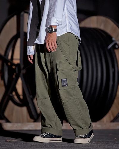 Cargo pants with suspenders ’Midori’ - TECHWEAR STORM™