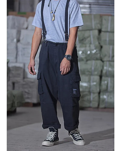 Cargo pants with suspenders ’Midori’ - TECHWEAR STORM™
