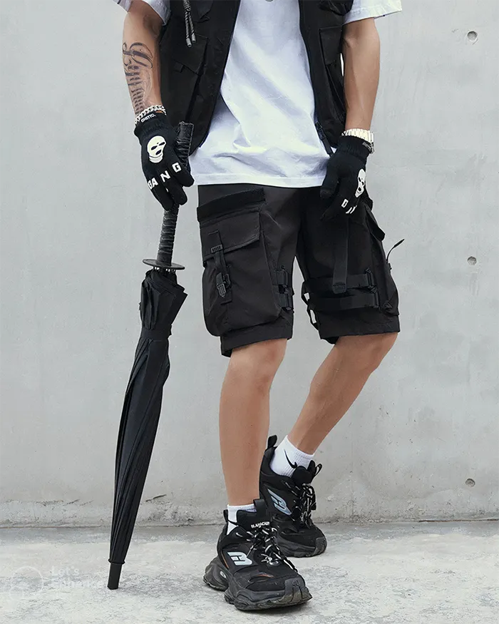 Cargo shorts mens black ’Mutsu’ - TECHWEAR STORM™