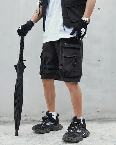 Cargo shorts mens black ’Mutsu’ - TECHWEAR STORM™