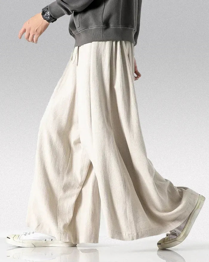 Chinese Style pants ’Beppu’ - M / Off white
