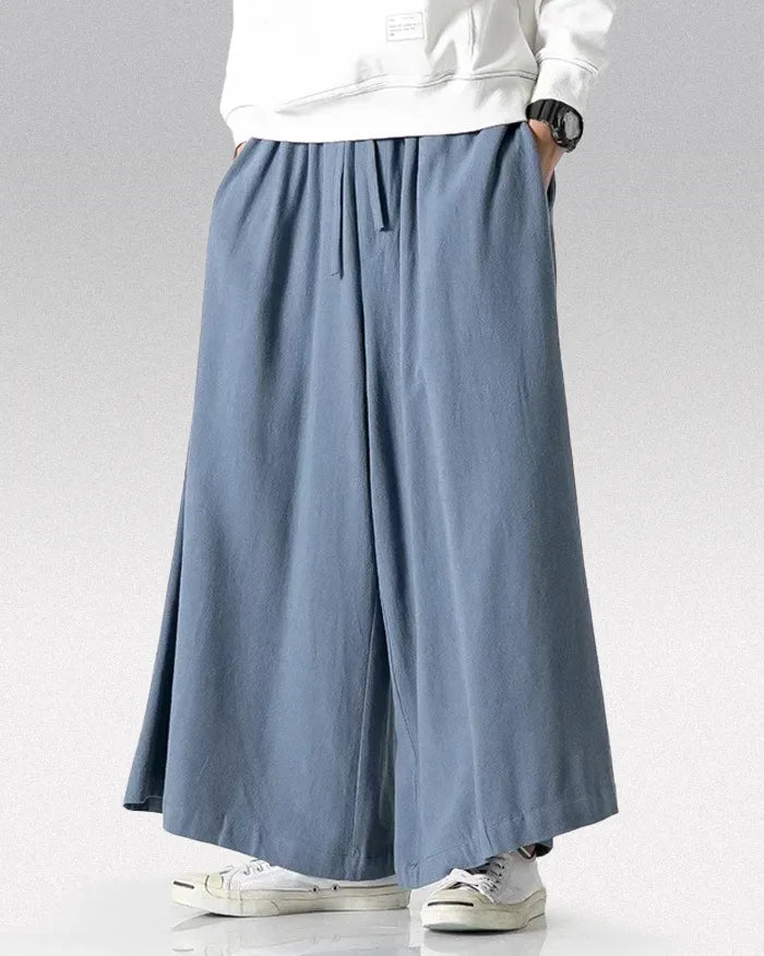 Chinese Style pants ’Beppu’ - M / Peacock blue