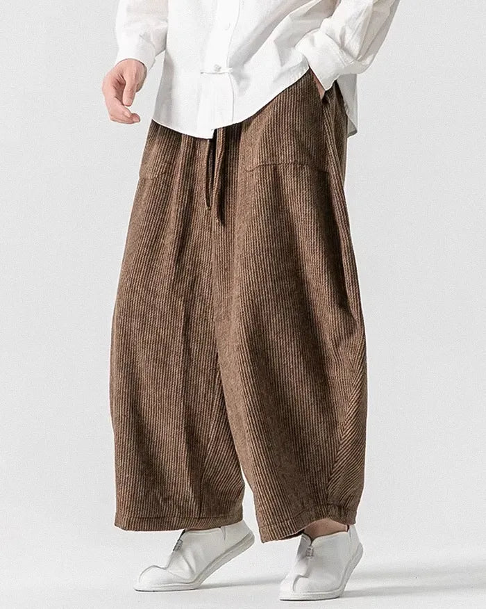 Corduroy pants wide leg ’Okaichi’ - TECHWEAR STORM™