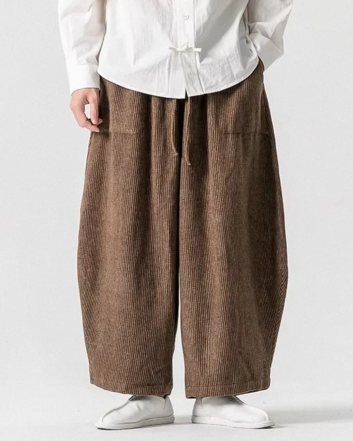 Corduroy pants wide leg ’Okaichi’ - TECHWEAR STORM™