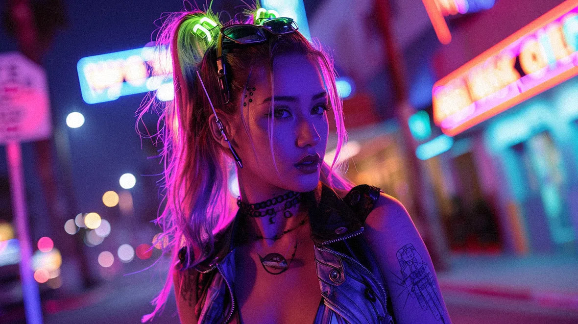 girl in cyberpunk aesthetic