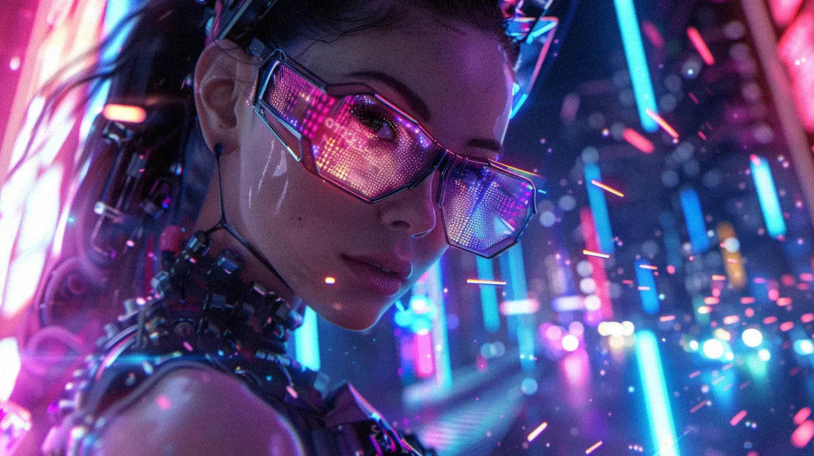 woman in cyberpunk aesthetic