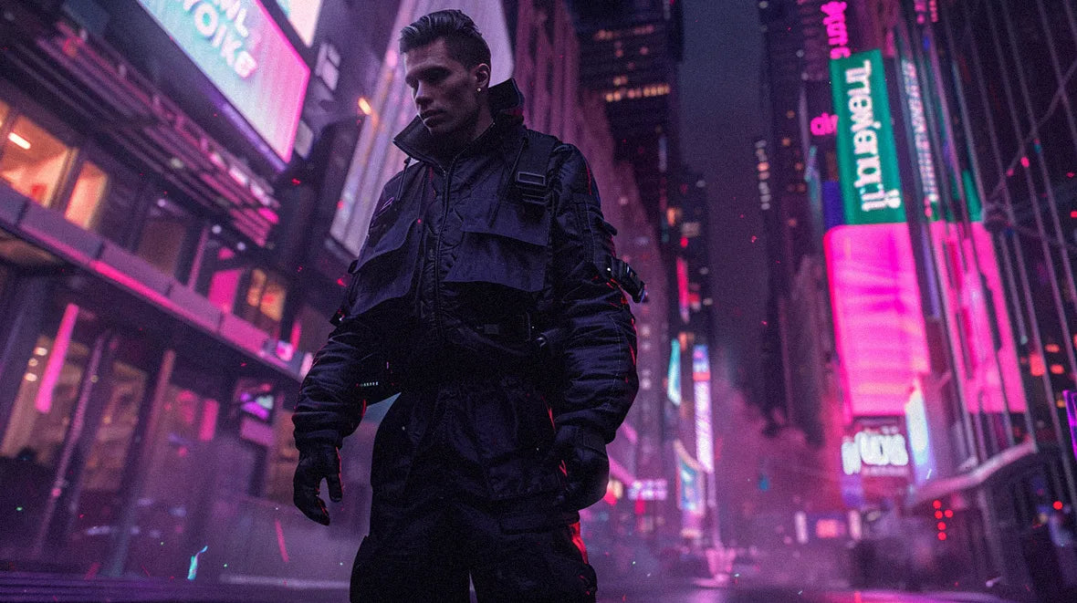 man in cyberpunk outfit