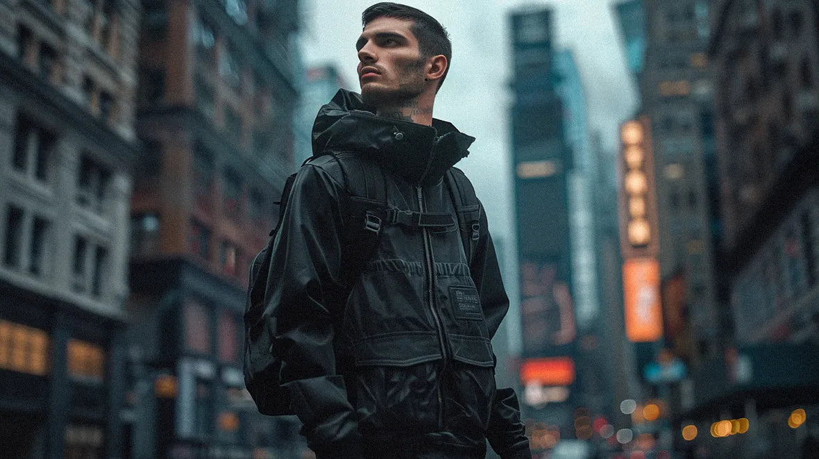 man in techwear outfit