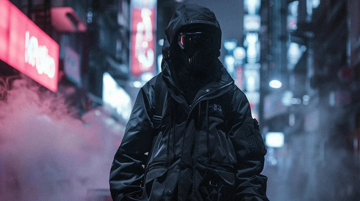 man in cyberpunk outfit