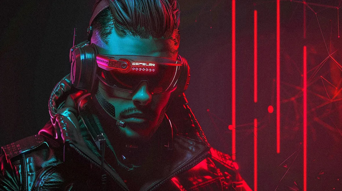 man with cyberpunk glasses