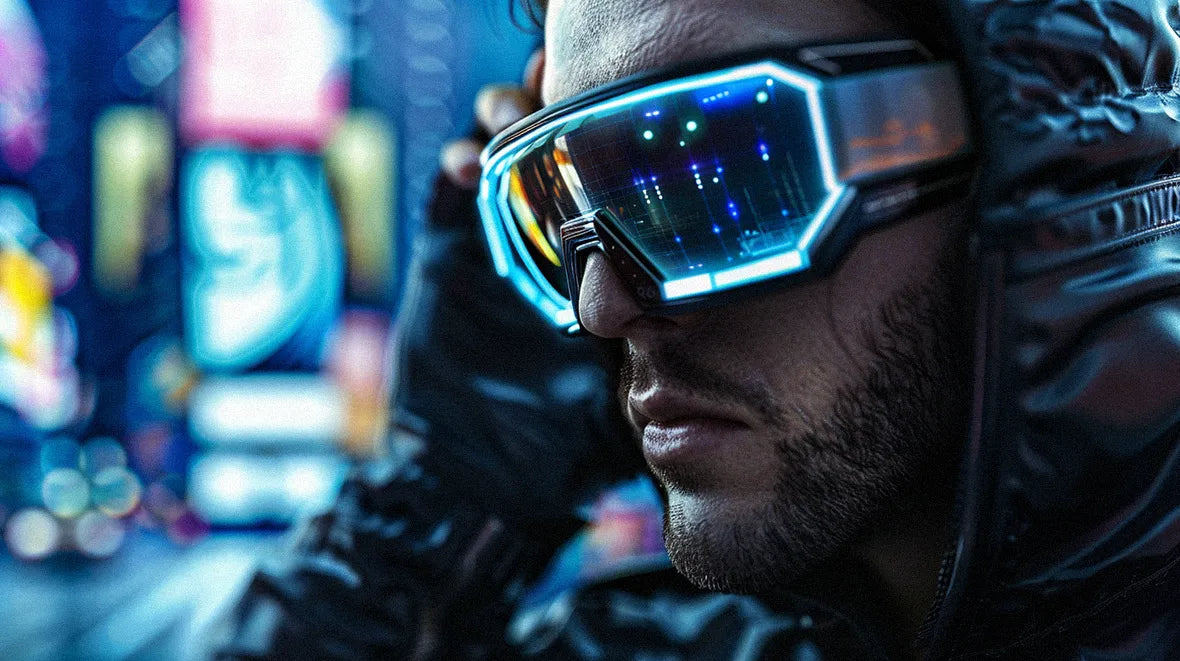 man with cyberpunk glasses