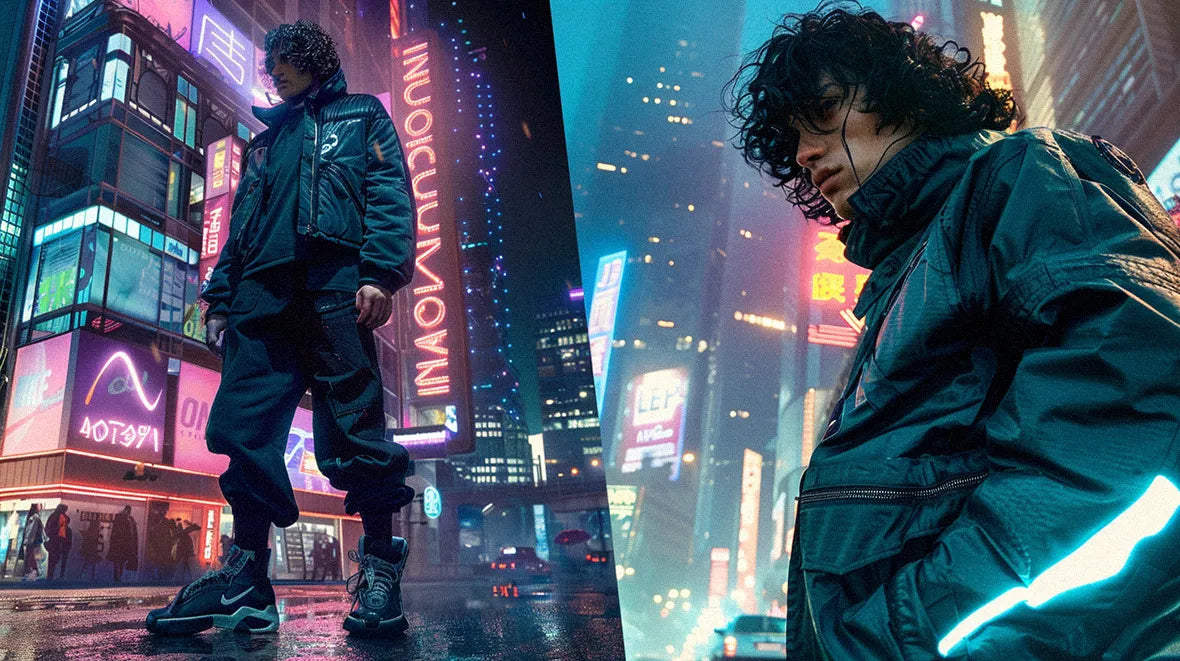 a man in cyberpunk jacket