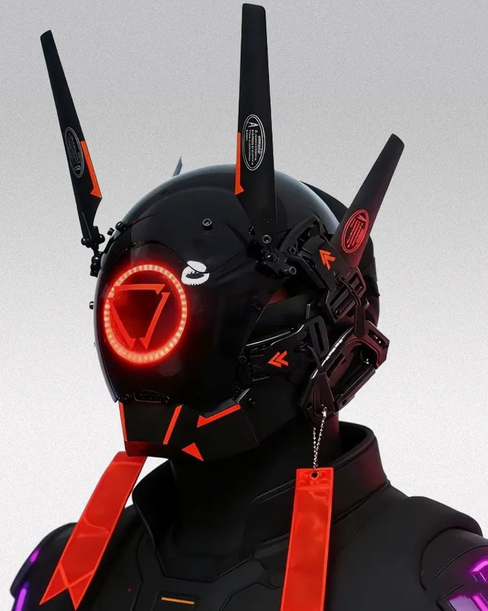 Cyberpunk Helmet ’Tsukuba’ - Red Light